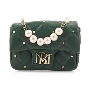 Badgley Mischka Dark Green Quilted Crossbody Bag